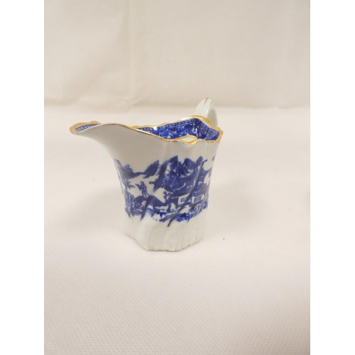 19 - Enoch Wood milk jug of baluster form, blue printed in 