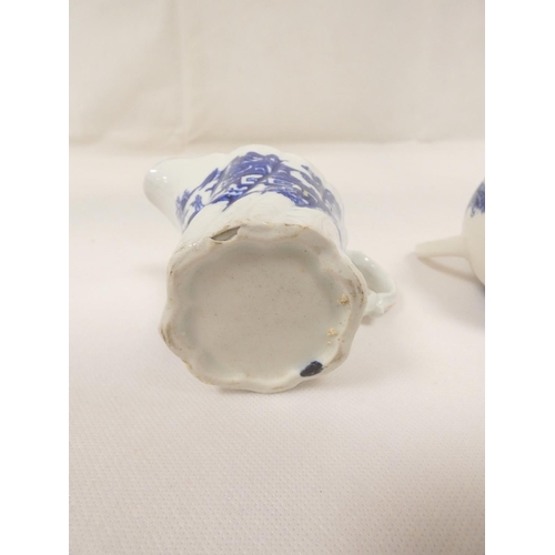19 - Enoch Wood milk jug of baluster form, blue printed in 