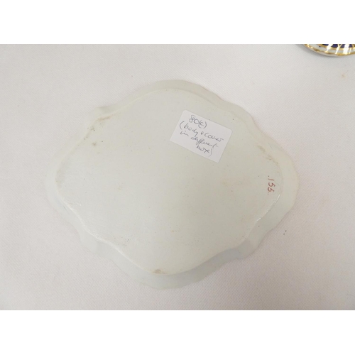 20 - New Hall teapot of small size silver shape, blue printed with 