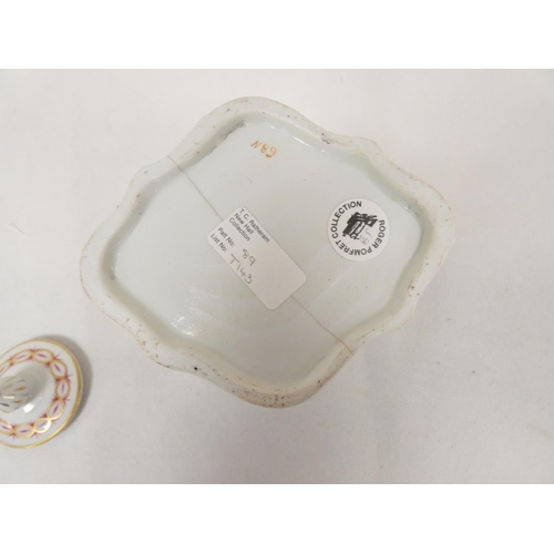 22 - New Hall teapot of silver shape with faceted body, wide loop handle and pine cone finial, pattern 89... 