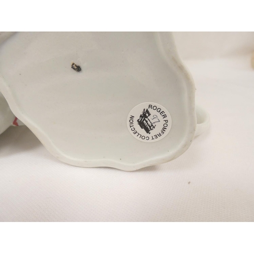 23 - New Hall teapot of early plain form silver shape, straight spout with oak leaf moulding and rosette ... 