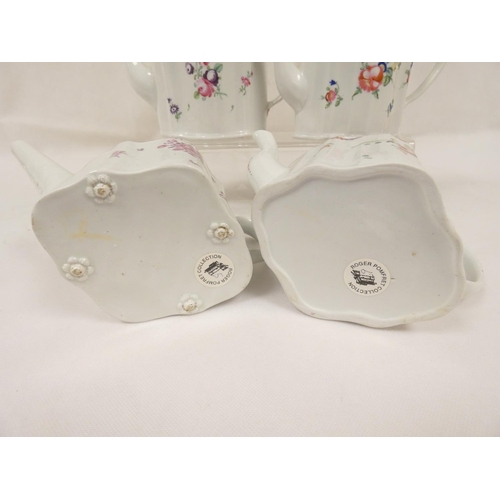 23 - New Hall teapot of early plain form silver shape, straight spout with oak leaf moulding and rosette ... 