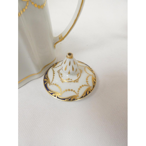 25 - New Hall teapot of silver shape with straight handle (nibbles to spout) and very rare variant handle... 