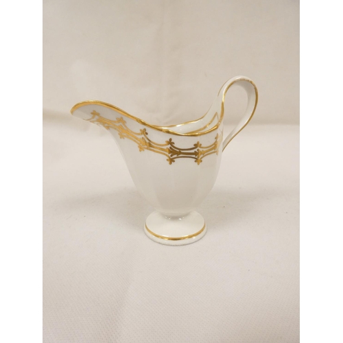 34 - New Hall sugar box and cover of rare faceted rice bowl shape, gilt pattern 81, 12cm high, ex Witheri... 