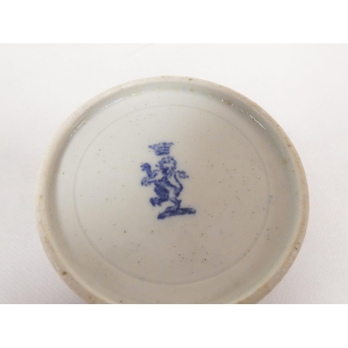 39 - Attributed to Enoch Wood coffee can, kinked loop handle and blue printed with 