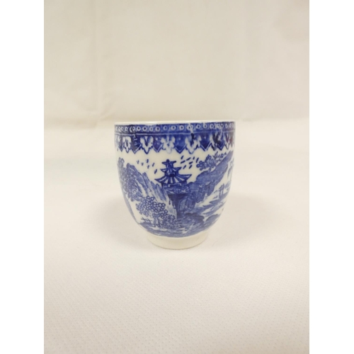 39 - Attributed to Enoch Wood coffee can, kinked loop handle and blue printed with 