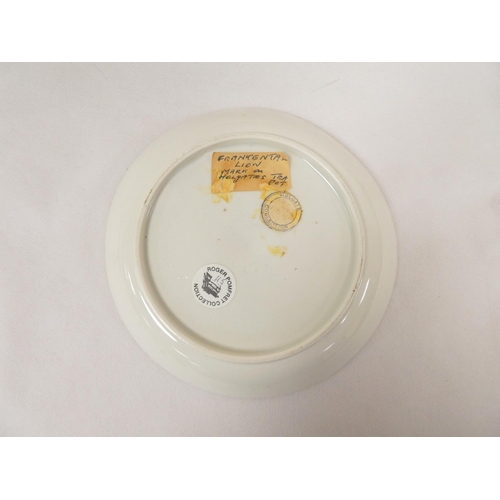 47 - New Hall or Enoch Wood bread and butter plate, blue printed in dark rock 