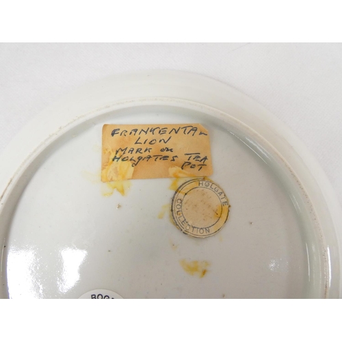 47 - New Hall or Enoch Wood bread and butter plate, blue printed in dark rock 