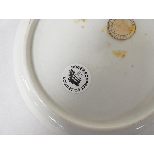 47 - New Hall or Enoch Wood bread and butter plate, blue printed in dark rock 