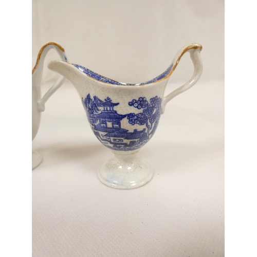 48 - New Hall helmet shape jug printed in blue with 