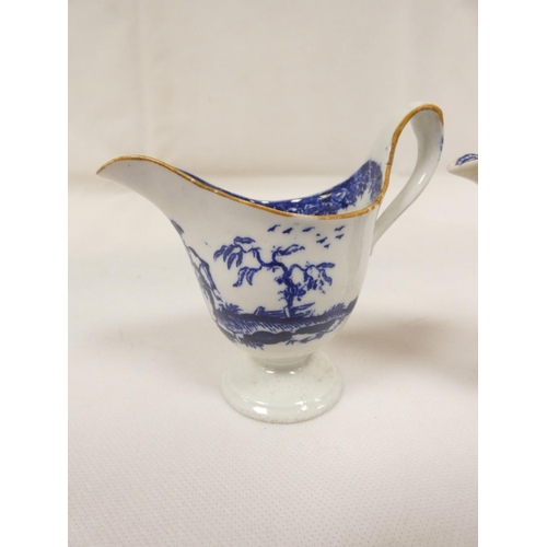 48 - New Hall helmet shape jug printed in blue with 