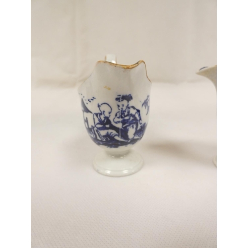 48 - New Hall helmet shape jug printed in blue with 