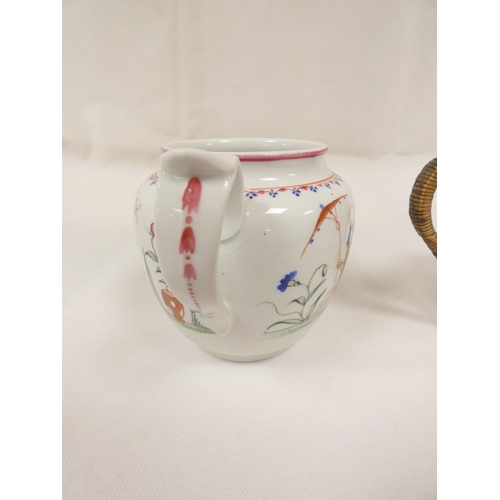 50 - New Hall silver shape teapot of smaller size, very rare transitional version with rosette feet and c... 