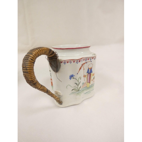 50 - New Hall silver shape teapot of smaller size, very rare transitional version with rosette feet and c... 