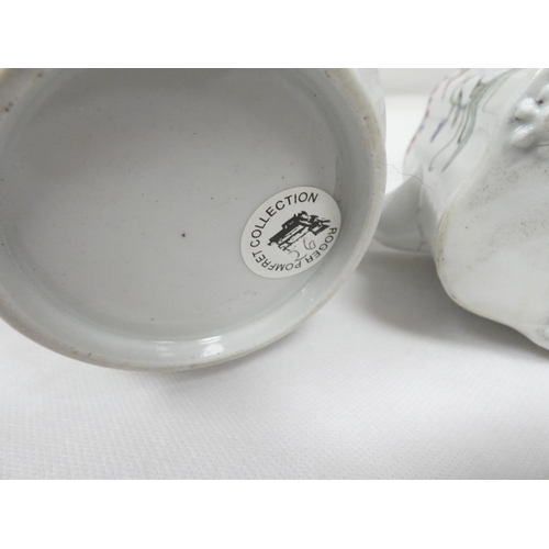 50 - New Hall silver shape teapot of smaller size, very rare transitional version with rosette feet and c... 