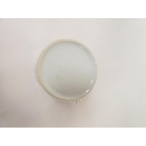 58 - New Hall coffee can, a mountain and lake landscape printed in gold, blue and gold foliate band to re... 