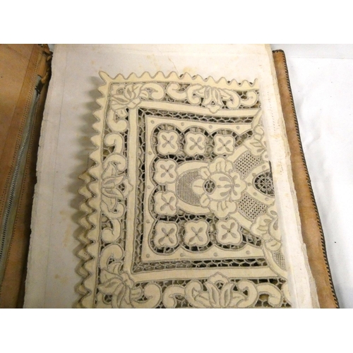 101 - Snakeskin folder of ephemera and photos and beadwork bag.