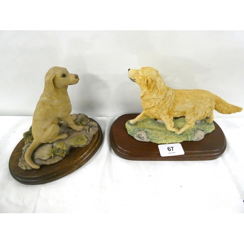 67 - Two Border Fine Arts Golden Retrievers figures to include K A Ayres, Ed Mann 1982.
