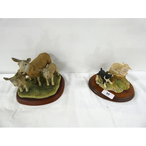68 - Two Border Fine Arts figures to include Blue Face Leicester also a Lamb and Collie.