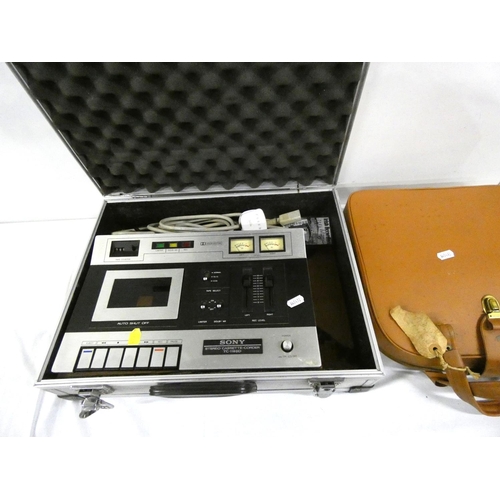 77 - Sony cassette player and vintage typewriter.