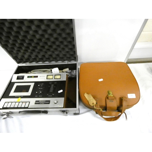 77 - Sony cassette player and vintage typewriter.