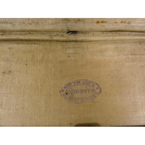 93 - W D McGregor antique leather travel trunk.