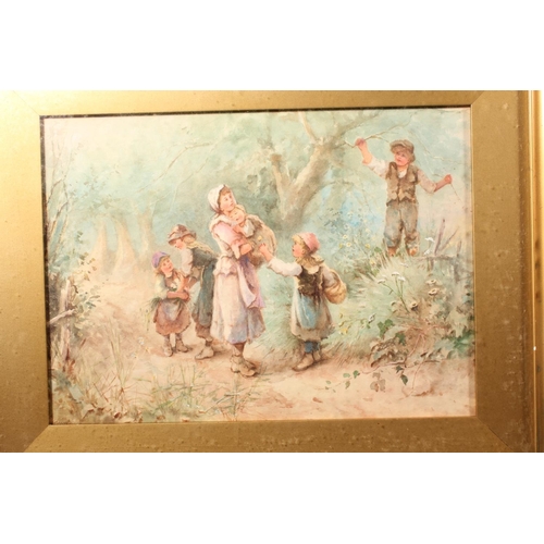 CHARLES COLLINS RBA (British 1851-1921) Pair of country scenes with ...