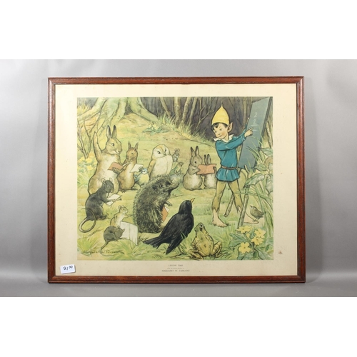 21 - MARGARET W TARRANT&nbsp;Wandering Minstrels and Lesson Time&nbsp;Two prints, 44cmx&nbsp; 53cm, frame... 