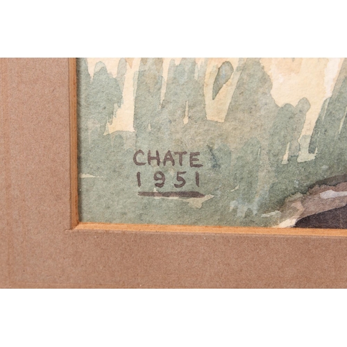 48 - RONALD VICTOR CHATE (20th Century) Pair of hunting scenes Watercolour paintings, signed and dated 19... 