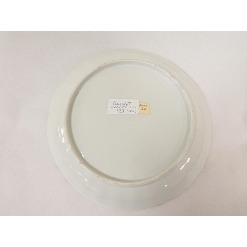 53 - Rare early New Hall bread and butter plate with lobed and corrugated moulding, pattern 20, Chinese f... 