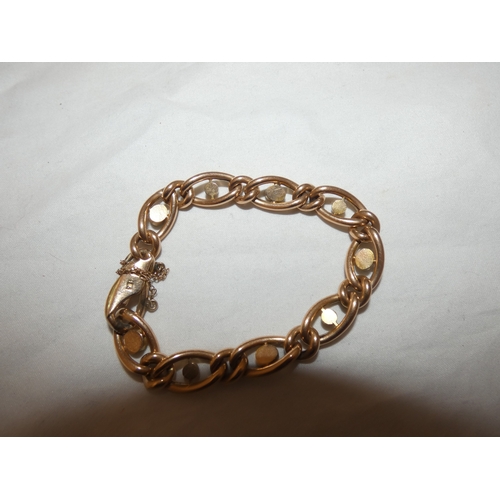 111 - 15ct gold seed pearl and turquoise bracelet, 14.6g gross.