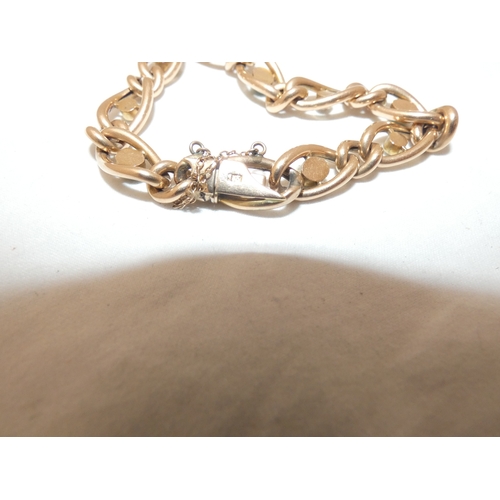 111 - 15ct gold seed pearl and turquoise bracelet, 14.6g gross.