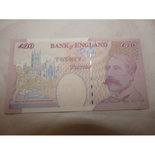 116 - Uncirculated Bank of England &pound;20 banknote, Lowther, AA01 005059, first prefix, series E.
