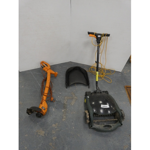 185 - Garden rotovator and a Black & Decker strimmer.