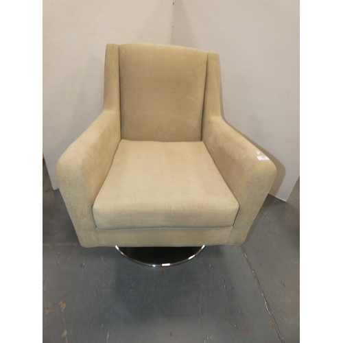 191 - Contemporary upholstered swivel armchair.