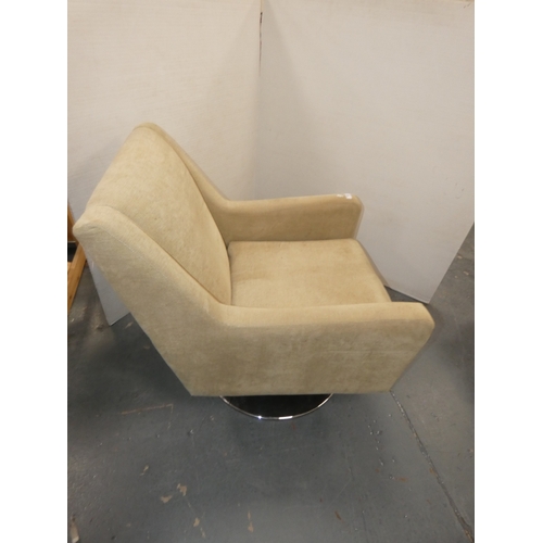 191 - Contemporary upholstered swivel armchair.