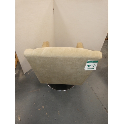 191 - Contemporary upholstered swivel armchair.