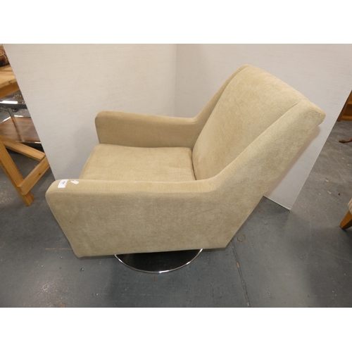 191 - Contemporary upholstered swivel armchair.