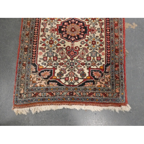 193 - Small Persian Hamadan-style hand-knotted rug.