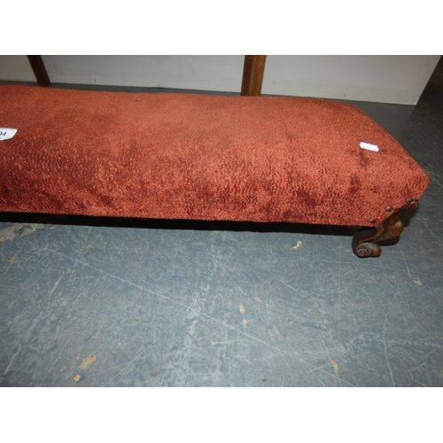194 - Victorian mahogany fender stool and an oak-framed stool.&nbsp; (2)