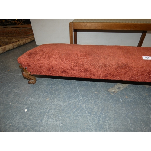 194 - Victorian mahogany fender stool and an oak-framed stool.&nbsp; (2)
