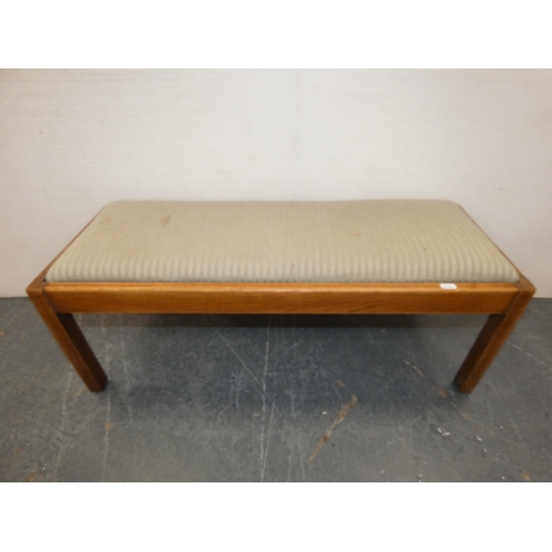 194 - Victorian mahogany fender stool and an oak-framed stool.&nbsp; (2)