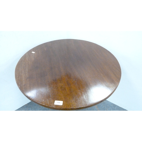 199 - George III mahogany snap-top birdcage tripod table.