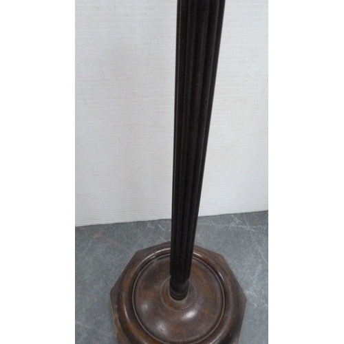 204 - Mahogany fluted floor lamp with shade, and another floor lamp with shade.&nbsp; (2)