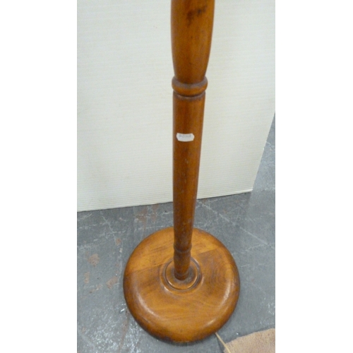 204 - Mahogany fluted floor lamp with shade, and another floor lamp with shade.&nbsp; (2)