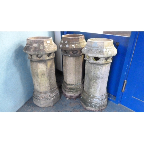 208 - Chimney pot planter and two others (a/f).