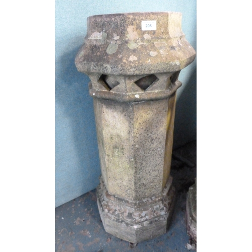 208 - Chimney pot planter and two others (a/f).