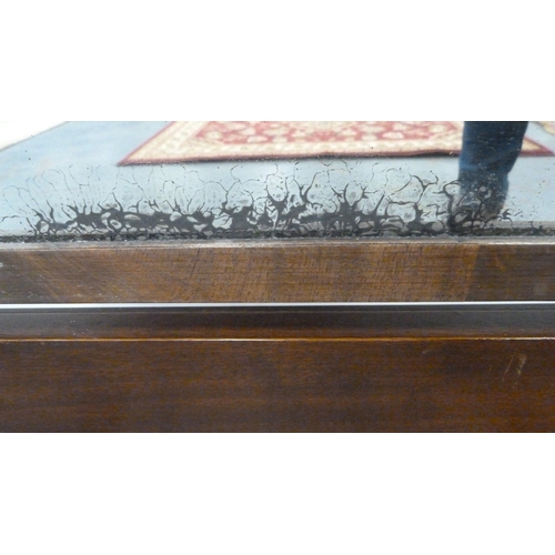 213 - Antique mahogany fluted cheval mirror.