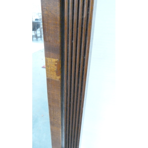 213 - Antique mahogany fluted cheval mirror.