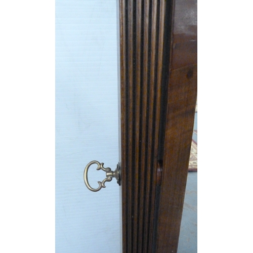 213 - Antique mahogany fluted cheval mirror.